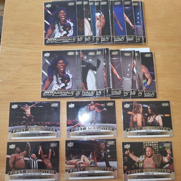 2022 Upper Deck AEW New Arrivals Complete Set Base Silver First Encounter Achiev - Picture 2 of 7